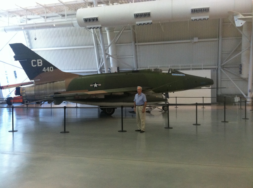 The General standing next to a plane he actually flew in Vietnam at the Udvar-Hazy Center of the National Air and Space Museum in Dulles, Virgina. 